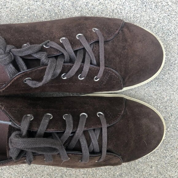 H&M Faux Nubuck Lace Up Sneakers Shoes Men's EU 42 US 9-9.5 Brown - Picture 3 of 7